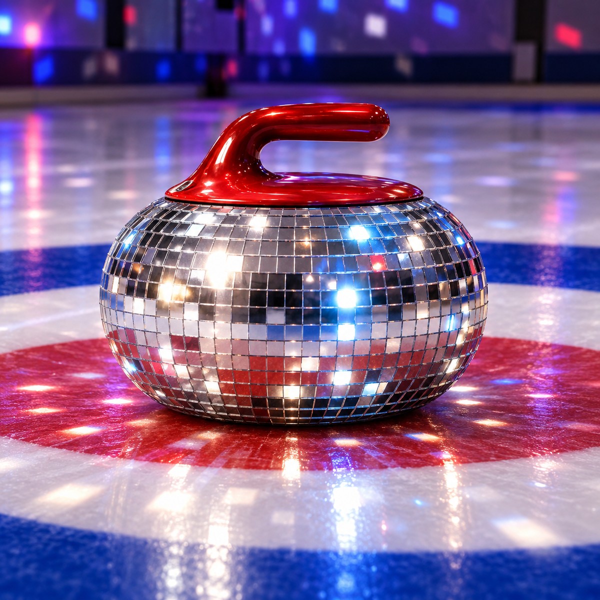 Disco curling rock