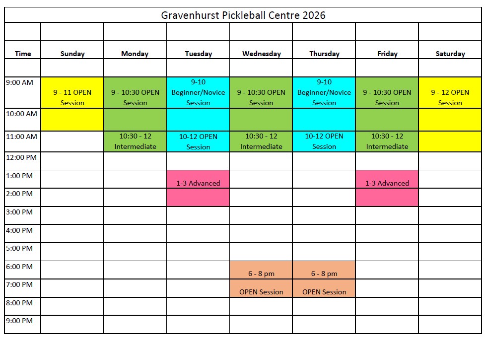 2026 pickleball schedule